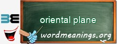 WordMeaning blackboard for oriental plane